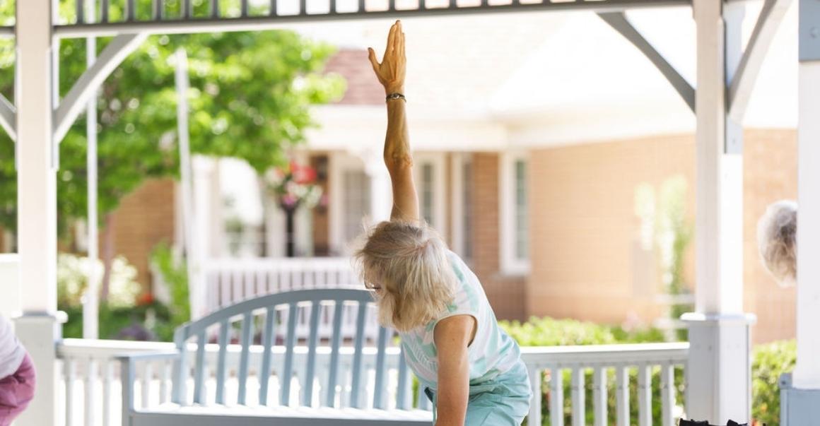 Muriel doing yoga