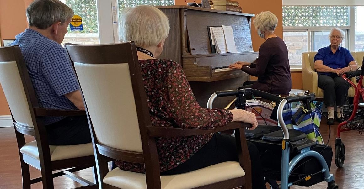 volunteer playing piano