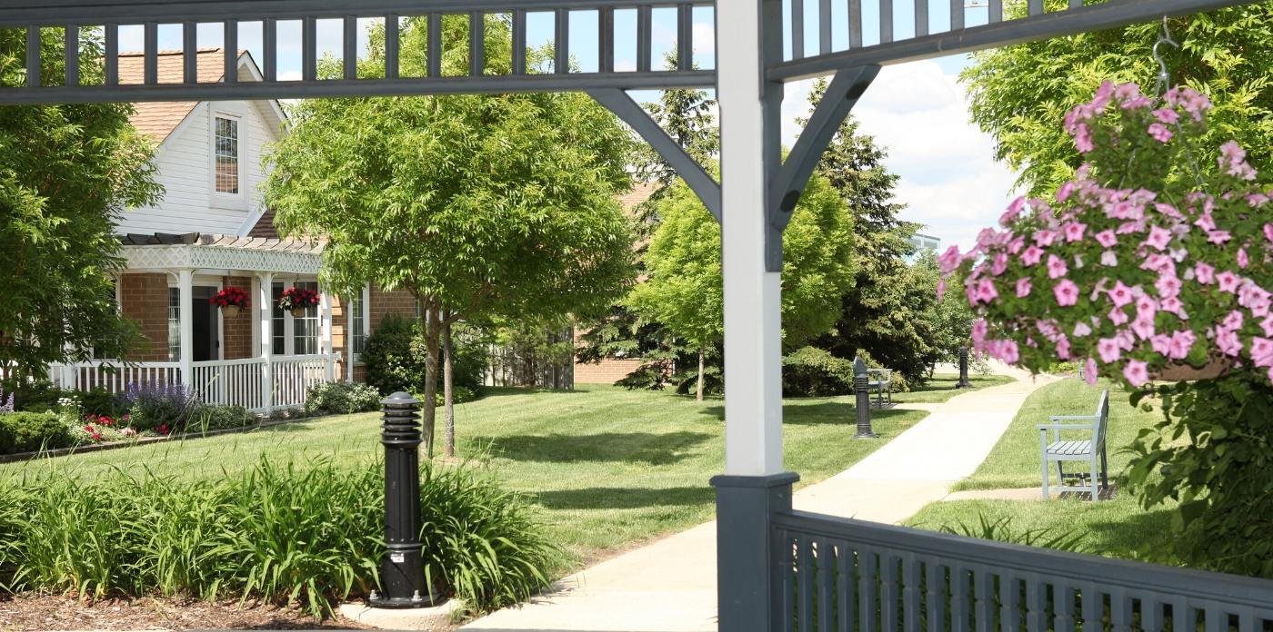 gazebo view of the town homes