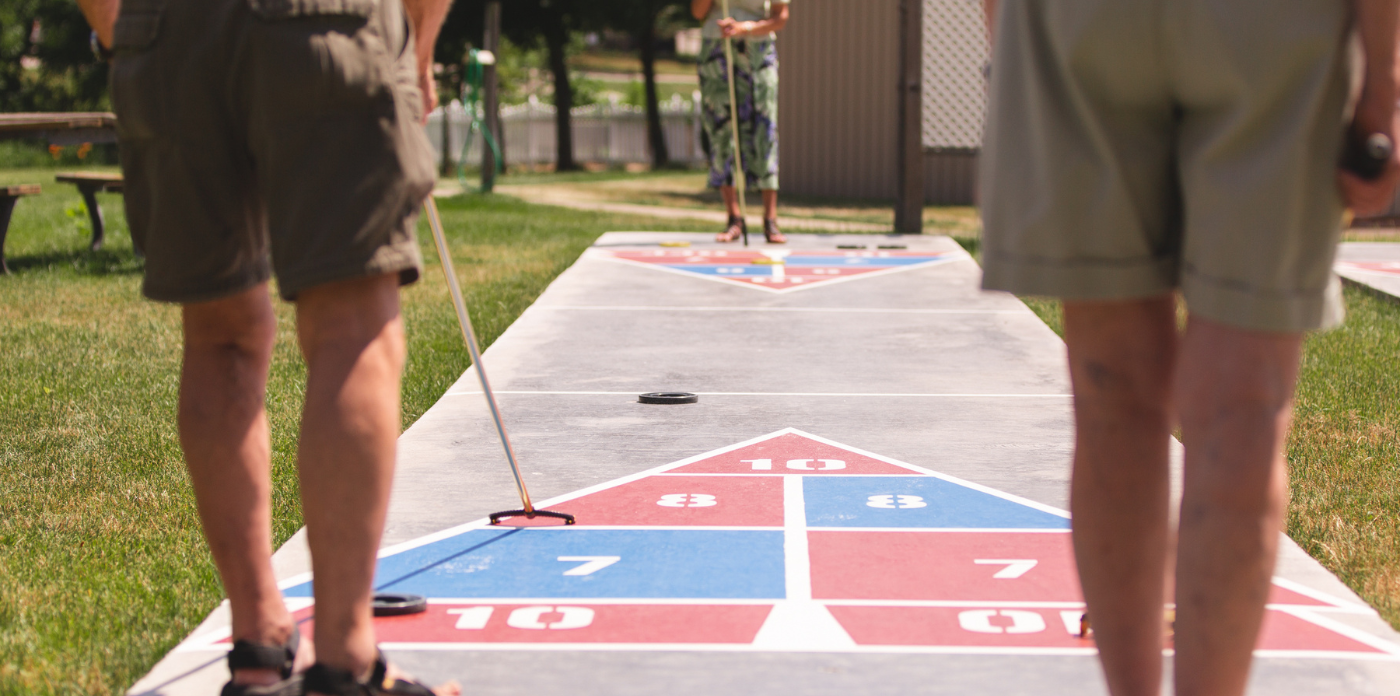 Residents playing games at Luther Village on the Park