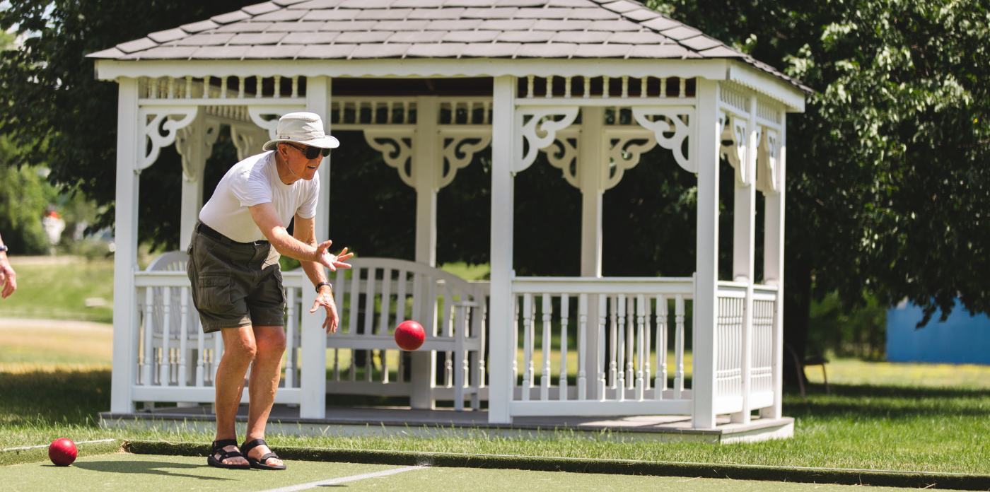 Residents playing games at Luther Village on the Park